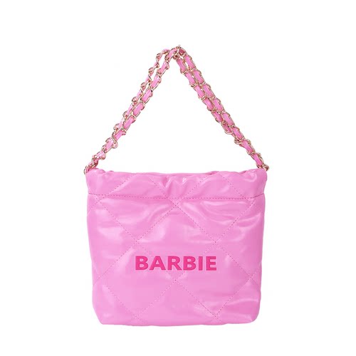 Barbie芭比官方正品小香风垃圾包包腋下包粉高级感单肩包女斜挎包