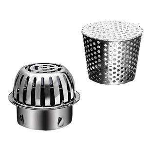 鱼池专用110管304不锈钢大排量隐藏内插式排水口过滤网防堵地漏盖