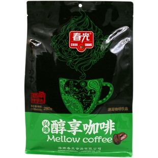 海南特产春光兴隆醇享咖啡280克2袋无蔗糖添加速溶咖啡纯香咖啡粉