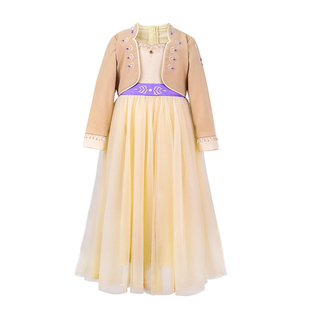 丢手绢童装原创安娜公主裙女童洋气长袖秋冬冰雪连衣裙儿童长裙子