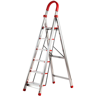 不锈钢梯子家用折叠楼梯室内铝合金人字梯四五六步步高伸缩爬梯