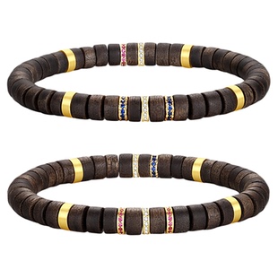 周大生情侣手串直切药片串珠S925纯银男女生手工手链国风生日礼物