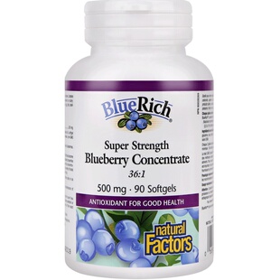 Natural Factors蓝莓越橘护眼胶囊花青素保护视力缓解眼疲劳90粒