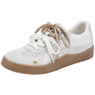 热风厚底德训鞋女款2025年冬季新款网面运动休闲板鞋百搭轻便女鞋