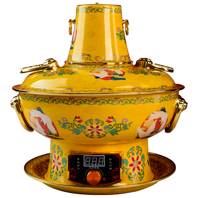 景泰蓝珐琅彩铜火锅电炭两用家用