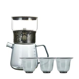 哲品龙纹派杯茶具套装茶水分离泡茶壶防烫玻璃飘逸杯轻奢礼盒新款
