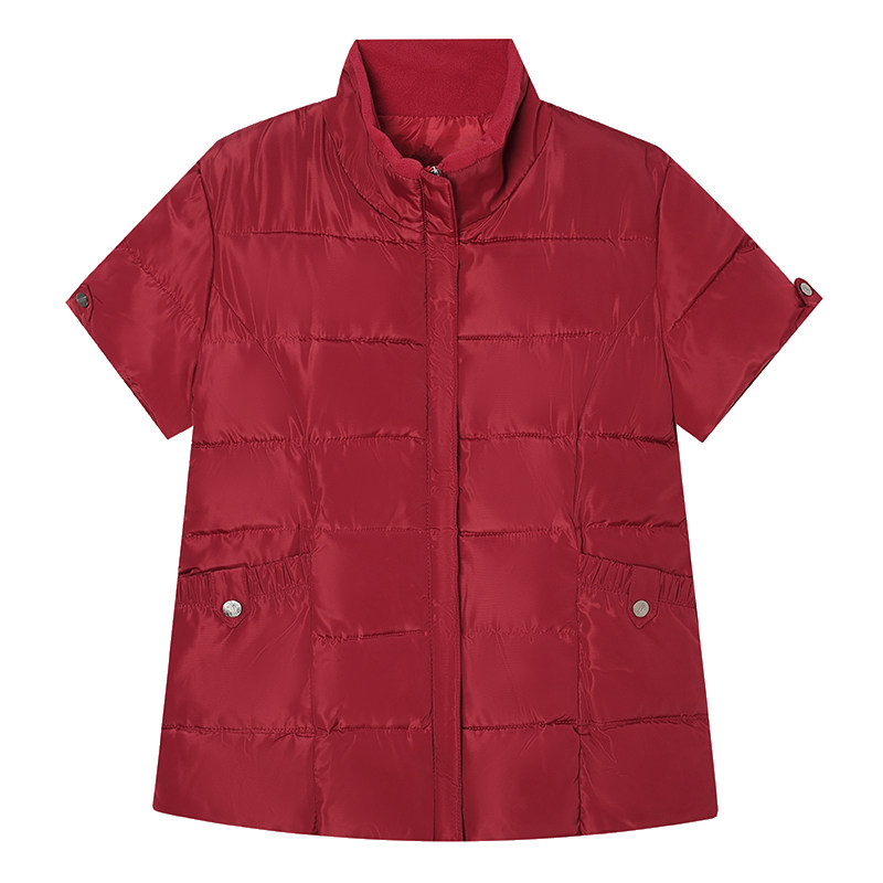 2025新款短袖羽绒棉马甲保暖秋冬妈妈防寒服中老年半袖棉服工作服
