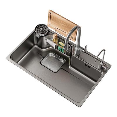 kiiid聚渣宝洗菜盆大单槽厨房水槽304不锈钢家用日式台下盆洗碗池