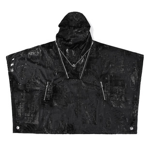 GENANX闪电潮牌新款oversize特宽松法烫金印花斗篷蝙蝠袖连帽风衣