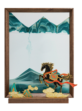 马鹿马到成功流沙画摆件高档礼物