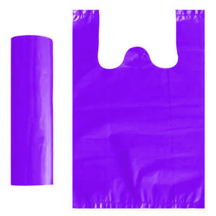 紫色塑料袋超市专用袋外卖打包方便袋手提购物袋透明包装袋子批发