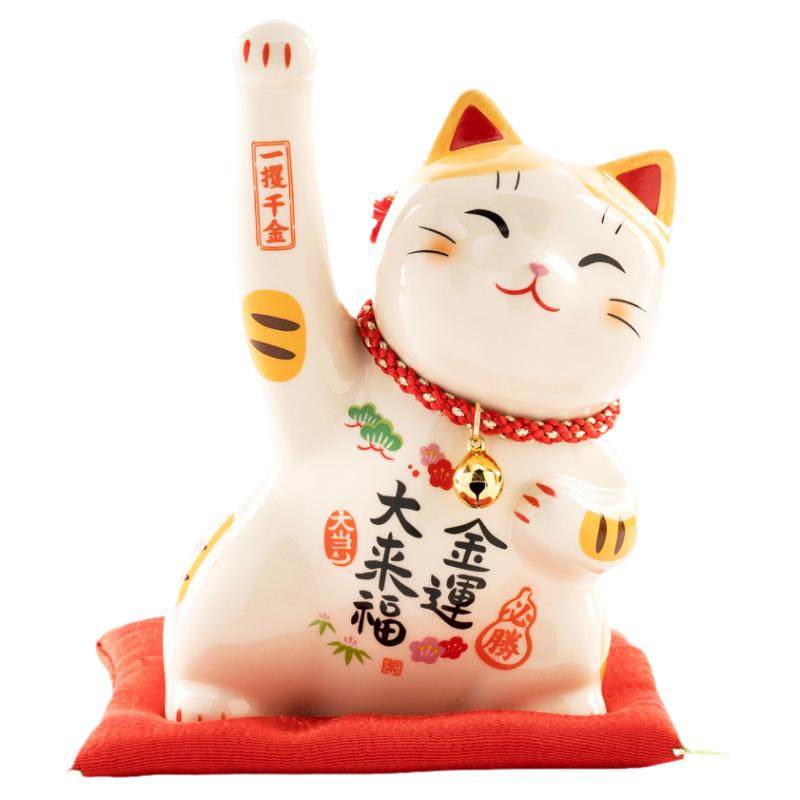 圣诞节招财猫陶瓷摆件药师窑