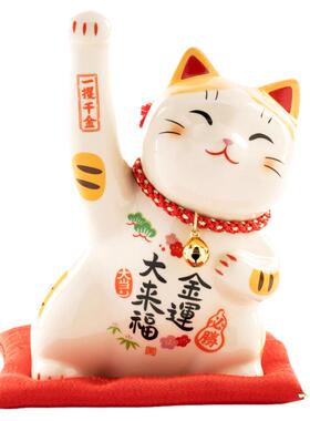 圣诞节招财猫陶瓷摆件药师窑