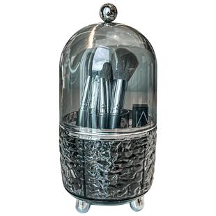 透明化妆刷收纳筒防尘旋转桌面化妆品收纳盒梳妆台口红置物架笔筒