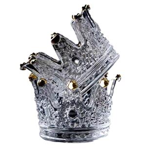 水晶皇冠玻璃烟灰缸浪漫蜡烛台创意桌面首饰架托盘收纳盒装饰摆件