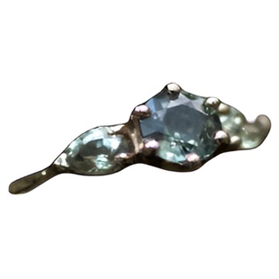 挪威代购Sapphire◇手作天然绿色蓝宝石三颗宝石镶嵌14K黄金戒指