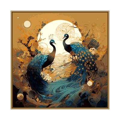 自油自画DIY数字油画佳偶天成