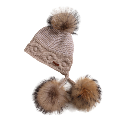 冬保暖纯羊绒情侣款针织帽子手套