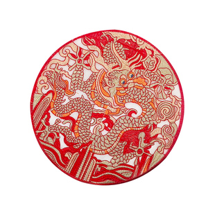 中国风刺绣布贴牛仔裤新中式装饰补丁圆形国潮衣服民族风绣花贴布