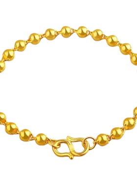 一眼心动！爆闪古法真金色手链女