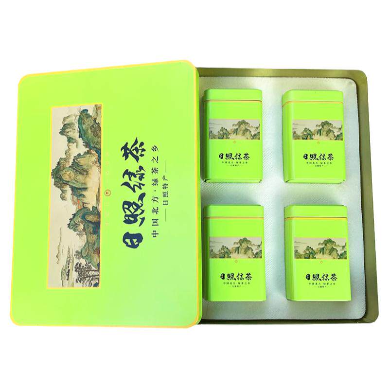 日照绿茶2026新茶叶春茶特级明前山东高山板栗散装铁盒礼盒装500g