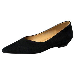 星期六英伦磨砂瓢鞋女2025年尖头软底一脚蹬不累脚平底单鞋工作鞋