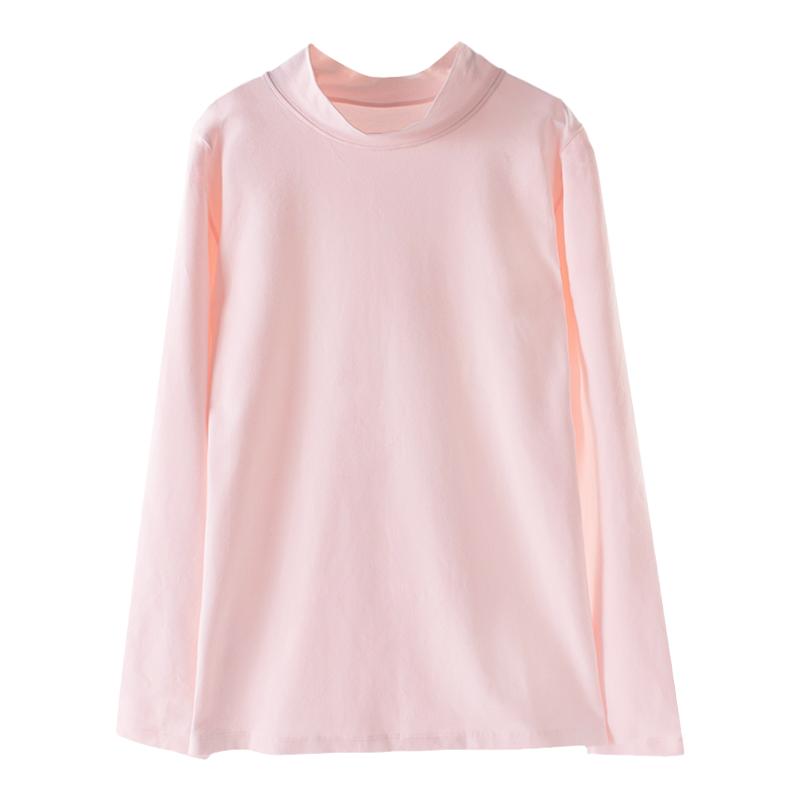 少女秋衣单件上衣 女大童中领打底衫纯棉学生长袖 宽松女孩家居服