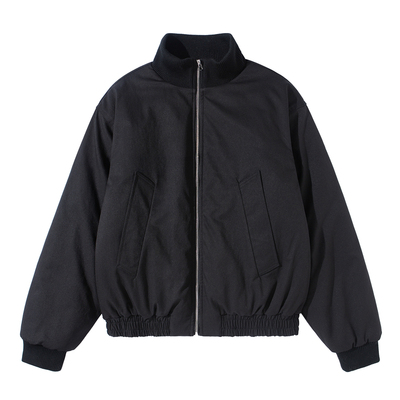 黑色短款立领棉服夹克轻薄男生2026新款冬季宽松加厚保暖棉衣外套