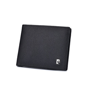 皮尔卡丹男士钱包短款真皮横款商务休闲头层牛皮零钱包多卡位皮夹