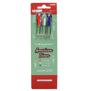 日本三菱按动中性笔UNI小浓芯3支装限量版书写字迹更加浓黑UMN-S