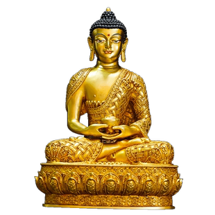 欧斯特《铜鎏金三世佛三宝佛铜像摆件》藏式释迦牟尼药师阿弥铜器