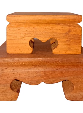 红檀木整料制作小品正方形文玩摆件奇石玉石底座原色无漆