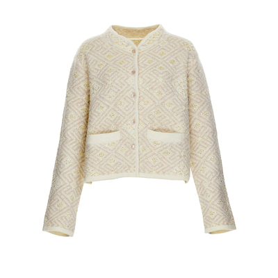 外搭对襟羊毛外套立领中式针织衫