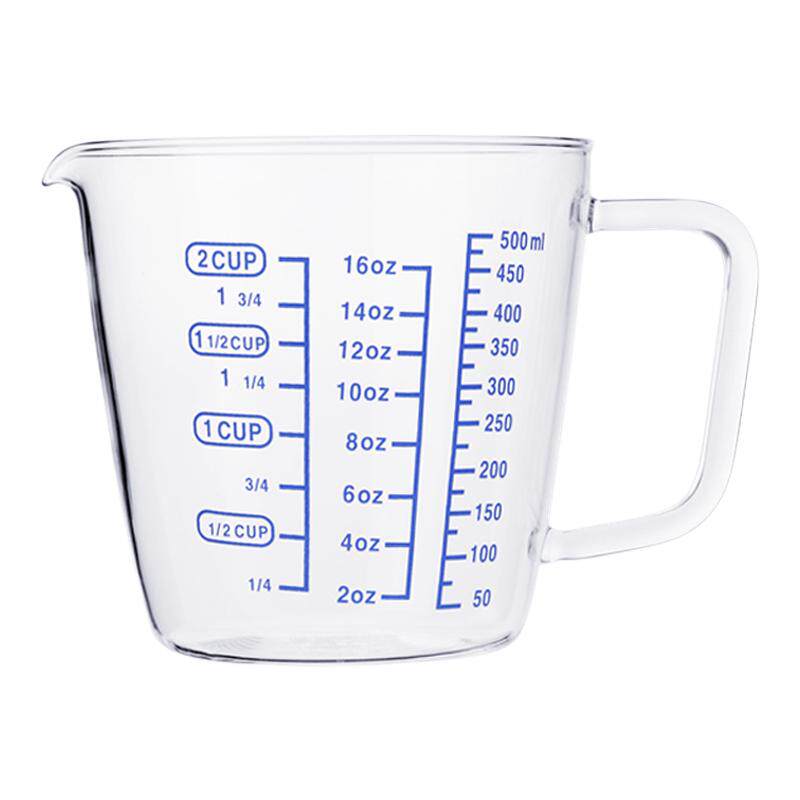 一屋窑正品耐热玻璃量杯带刻度附盖子烘焙牛奶杯可微波炉电陶炉用