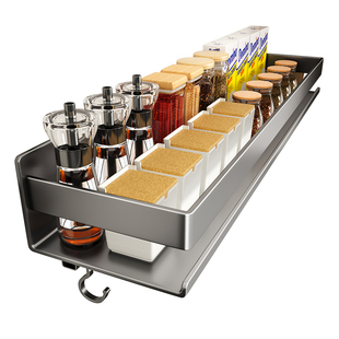 枪灰厨房置物架免打孔壁挂墙上调味料品罐多功能佐料调料收纳架子