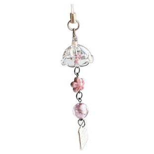 ins樱花风铃手作手机链串珠挂件相机百搭简约包包挂饰挂绳钥匙扣