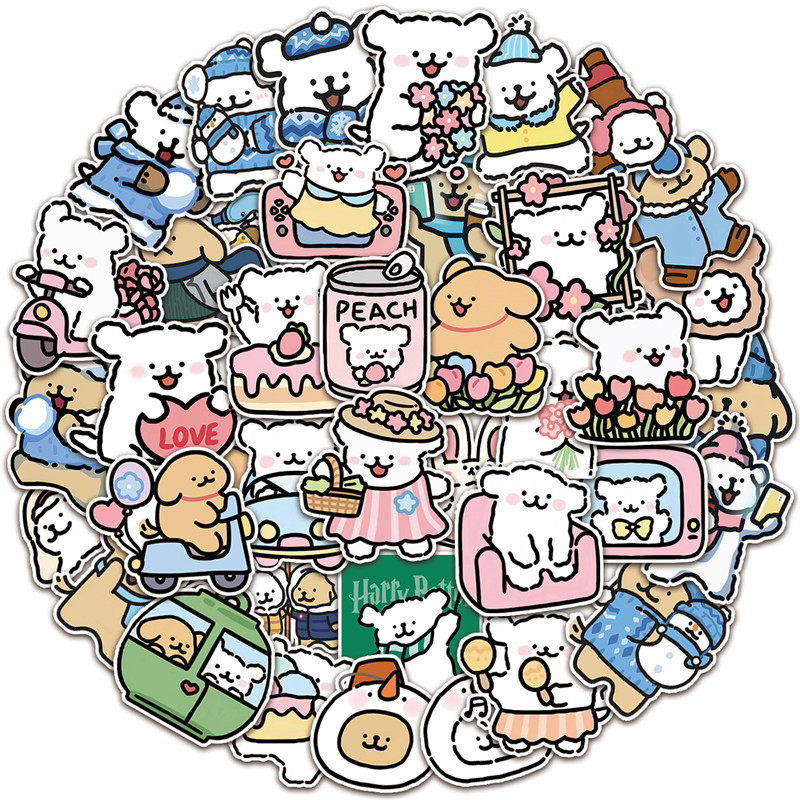 50张LULU猪贴纸可爱猪贴画装饰笔记本手账本周边手机壳背卡行李箱平板电脑水杯防水DIY涂鸦贴