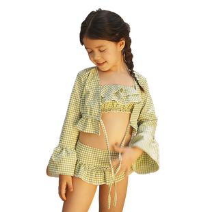 atlanticbeach度假泳衣2024新款儿童泳衣长袖防晒套件分体游泳装