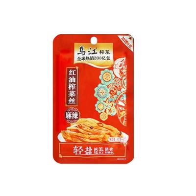 乌江红油榨菜丝麻辣80g涪陵榨菜轻盐爽口佐餐开味咸菜即食下饭菜