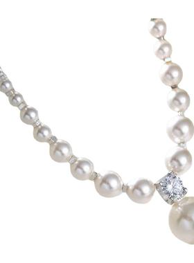 纯银珍珠项链925银圆珠链女