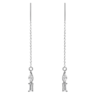 BENSHENG法式几何925纯银耳线女