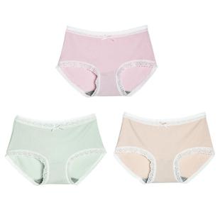 3件黛丝少女内裤女高弹螺纹莫代尔无痕石墨烯抗菌裆透气三角底裤