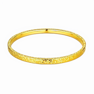 水贝黄金金包银碎冰冰手镯古法爆闪亮面实心手环送老婆女友礼物