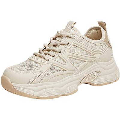 天美意新中式网面透气厚底老爹鞋女休闲运动鞋夏新款BF242BM6