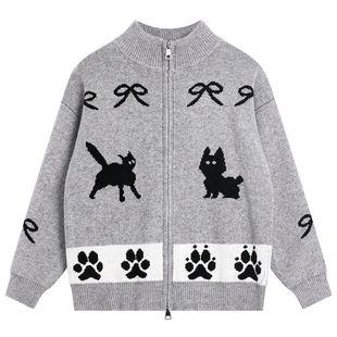 男大童秋冬韩范半高领针织外套2025新款儿童男孩冬季加厚开衫毛衣