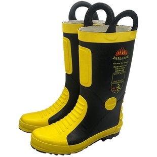 消防鞋消防作训靴02款消防员比武防护靴无钢板不带钢板战斗消防靴