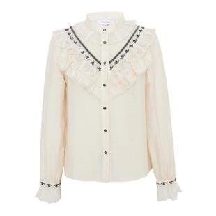 LULUALWAYS【商场同款】百搭简约时尚温柔荷叶边衬衫女