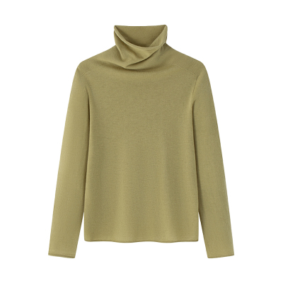 盈妹纯羊毛堆堆领百搭慵懒打底衫