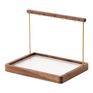 玄关钥匙收纳黑胡桃木鞋柜装饰品摆件香水托盘置物架入户收纳神器