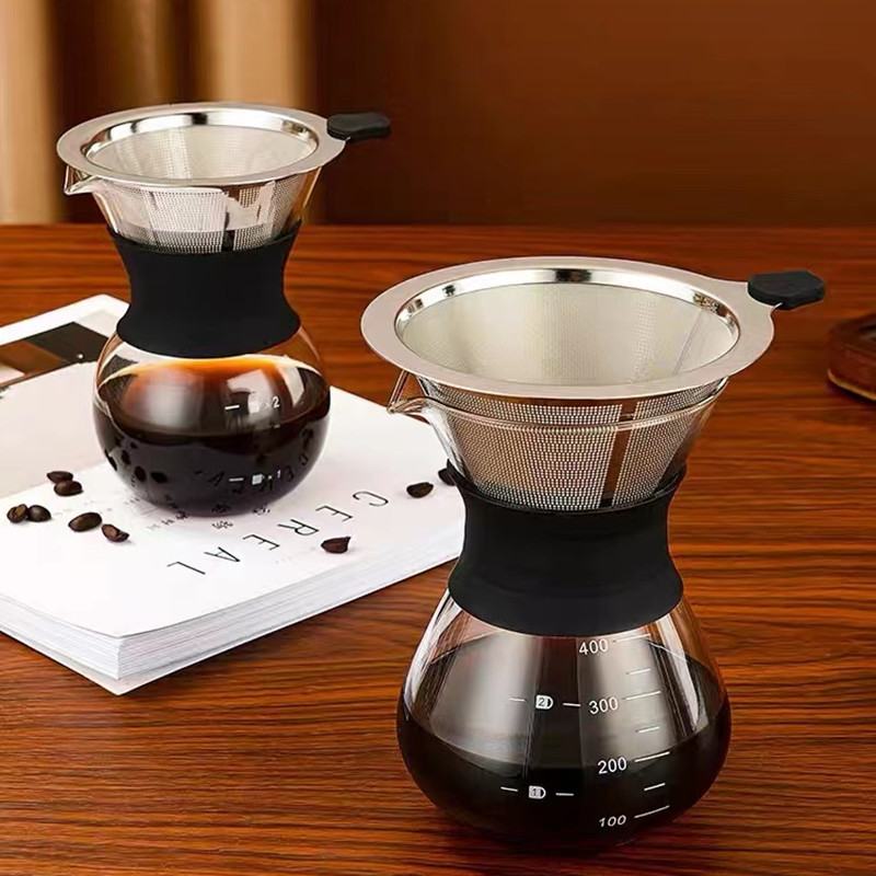 手冲咖啡壶套装滴漏器具家用滤壶不锈钢杯玻璃过滤器漏斗分享滤网